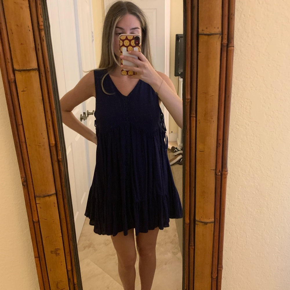 Navy flowy dress